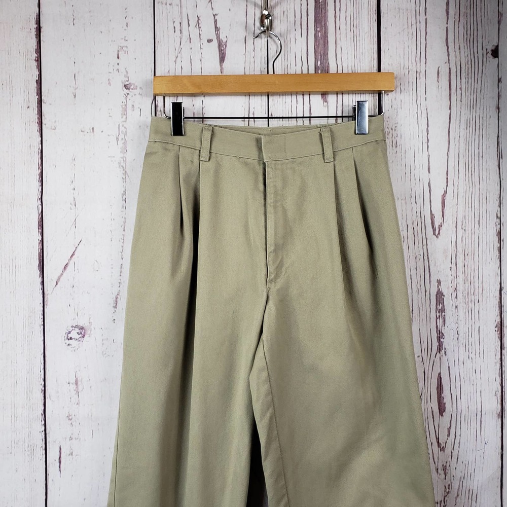 Mills Uniform Pants Girls Size 18R Pleat Front Straight Leg Khaki